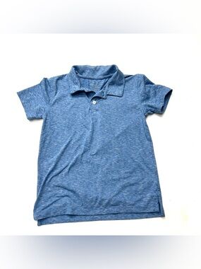 Crewcuts Performance Tech Heather Blue Short Sleeve Polo